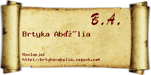 Brtyka Abélia névjegykártya